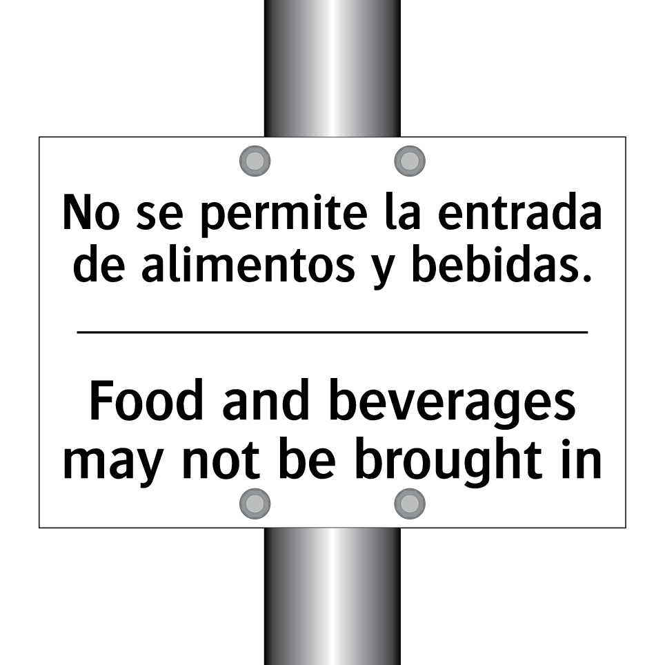 No se permite la entrada de alimentos y bebidas. - Food and beverages may not be brought in