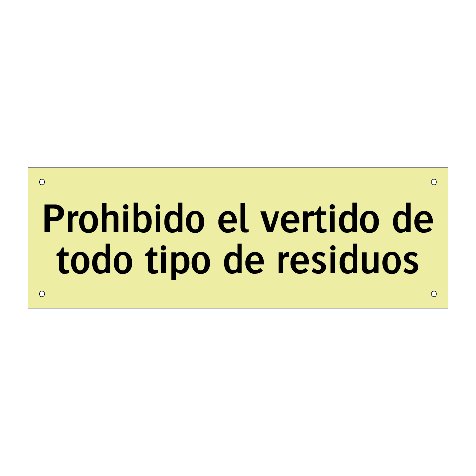 Prohibido el vertido de todo tipo de residuos