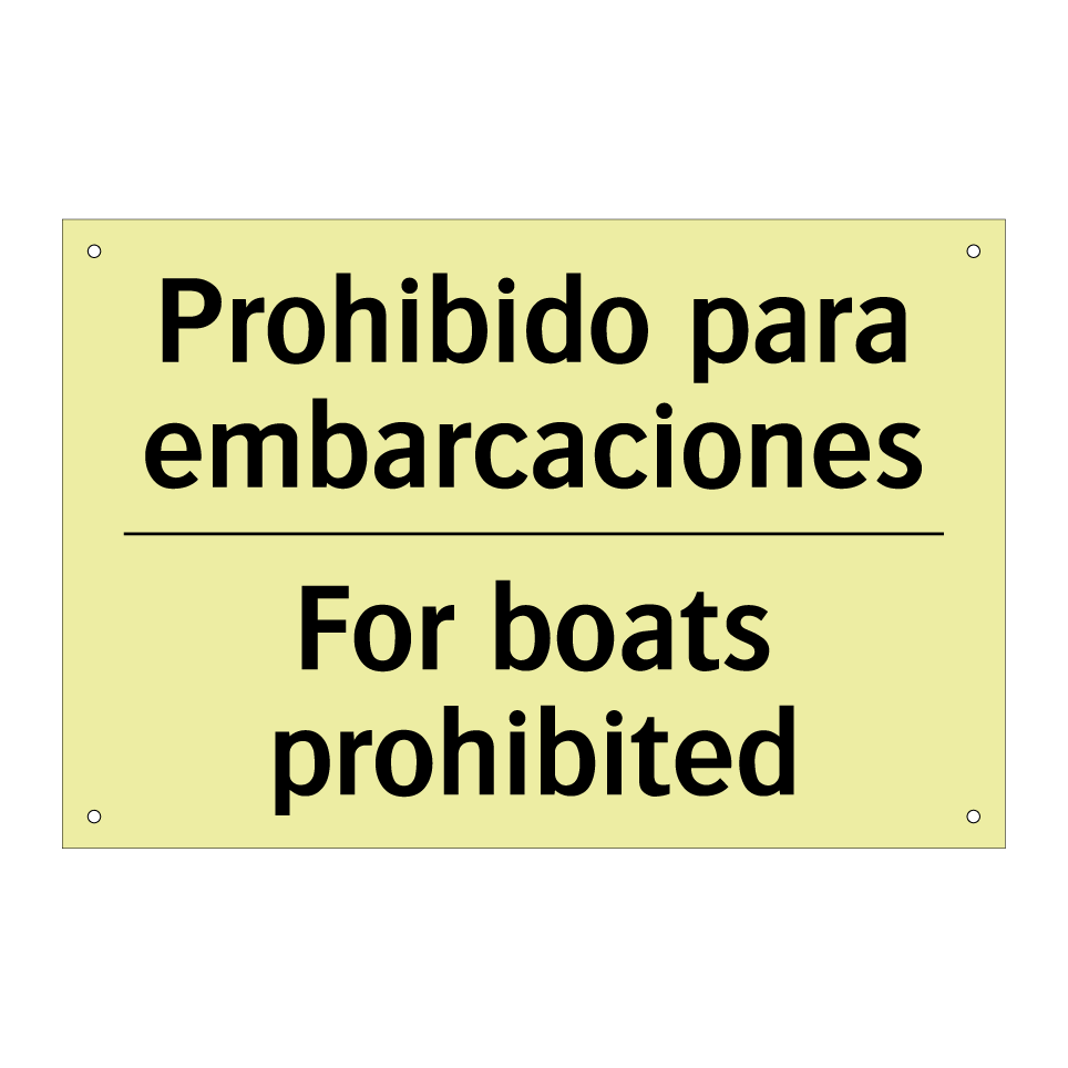 Prohibido para embarcaciones - For boats prohibited