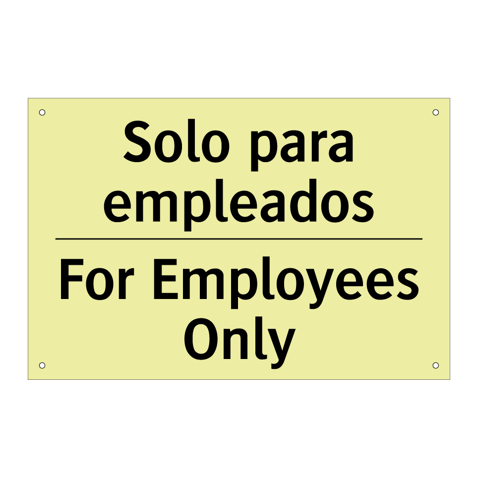 Solo para empleados - For Employees Only