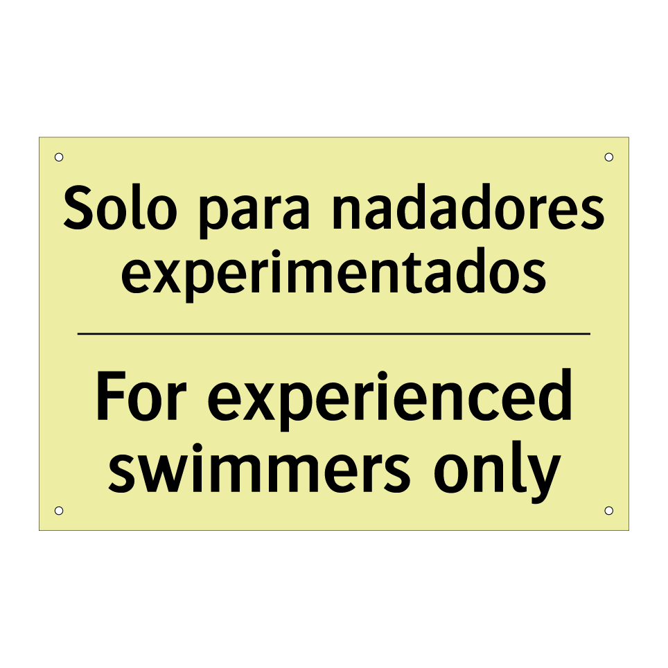 Solo para nadadores experimentados - For experienced swimmers only