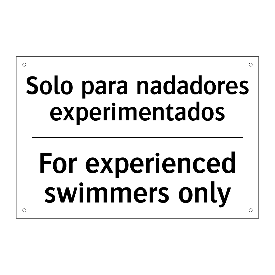 Solo para nadadores experimentados - For experienced swimmers only