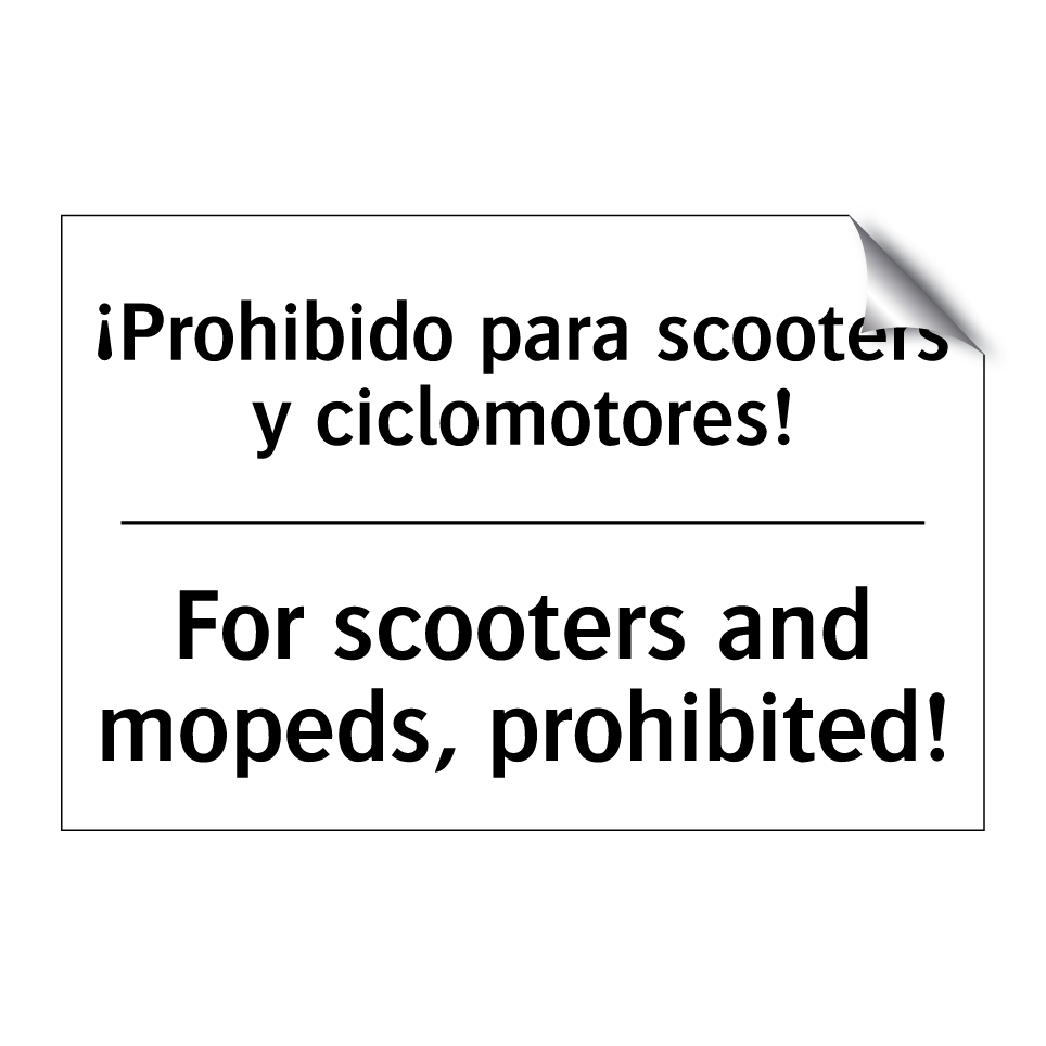 ¡Prohibido para scooters y ciclomotores! - For scooters and mopeds, prohibited!