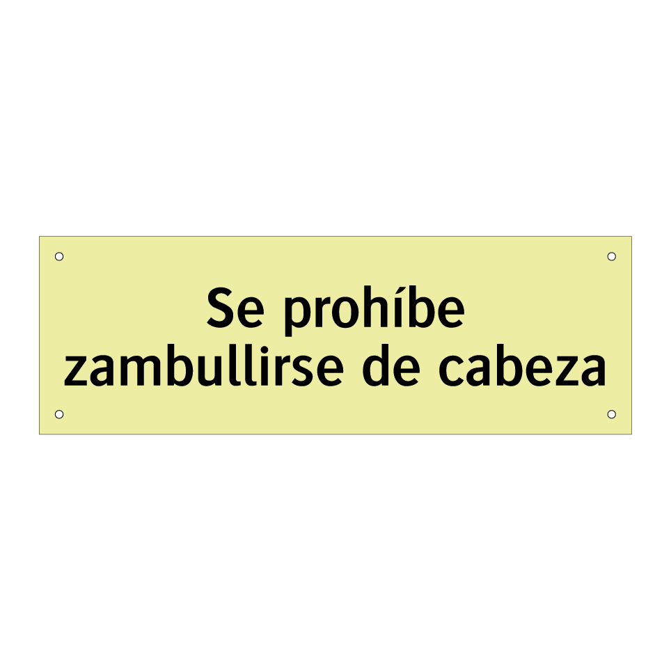 Se prohíbe zambullirse de cabeza
