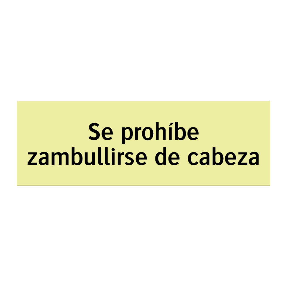 Se prohíbe zambullirse de cabeza