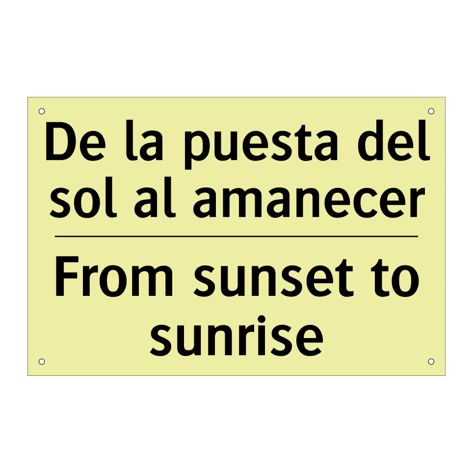 De la puesta del sol al amanecer - From sunset to sunrise