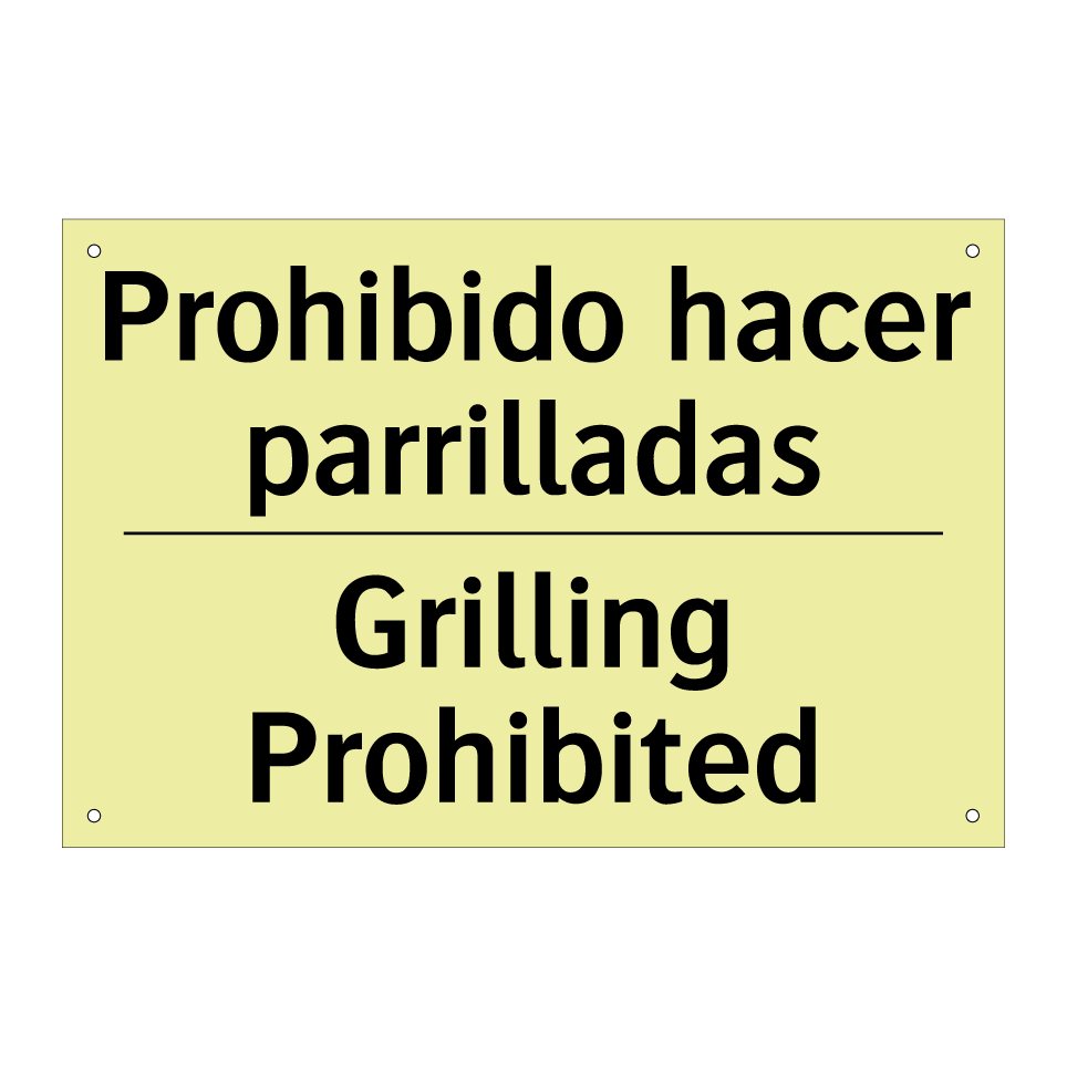 Prohibido hacer parrilladas - Grilling Prohibited