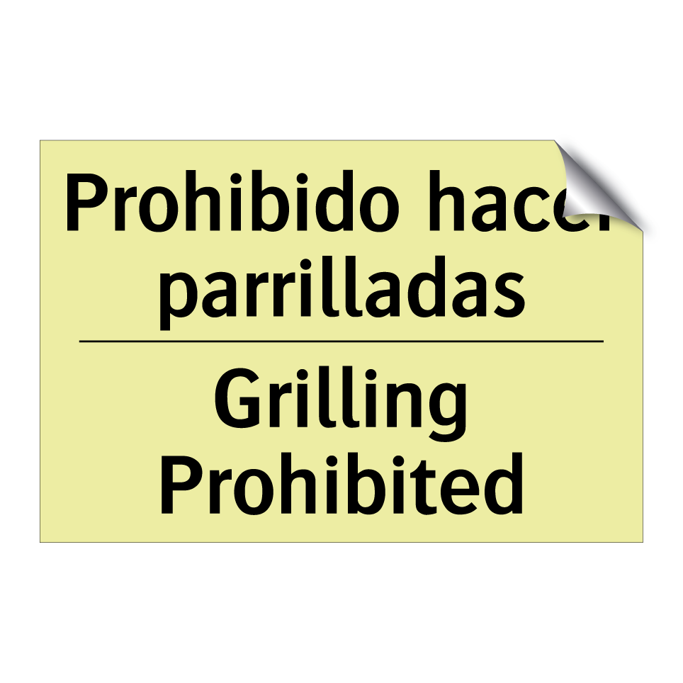 Prohibido hacer parrilladas - Grilling Prohibited
