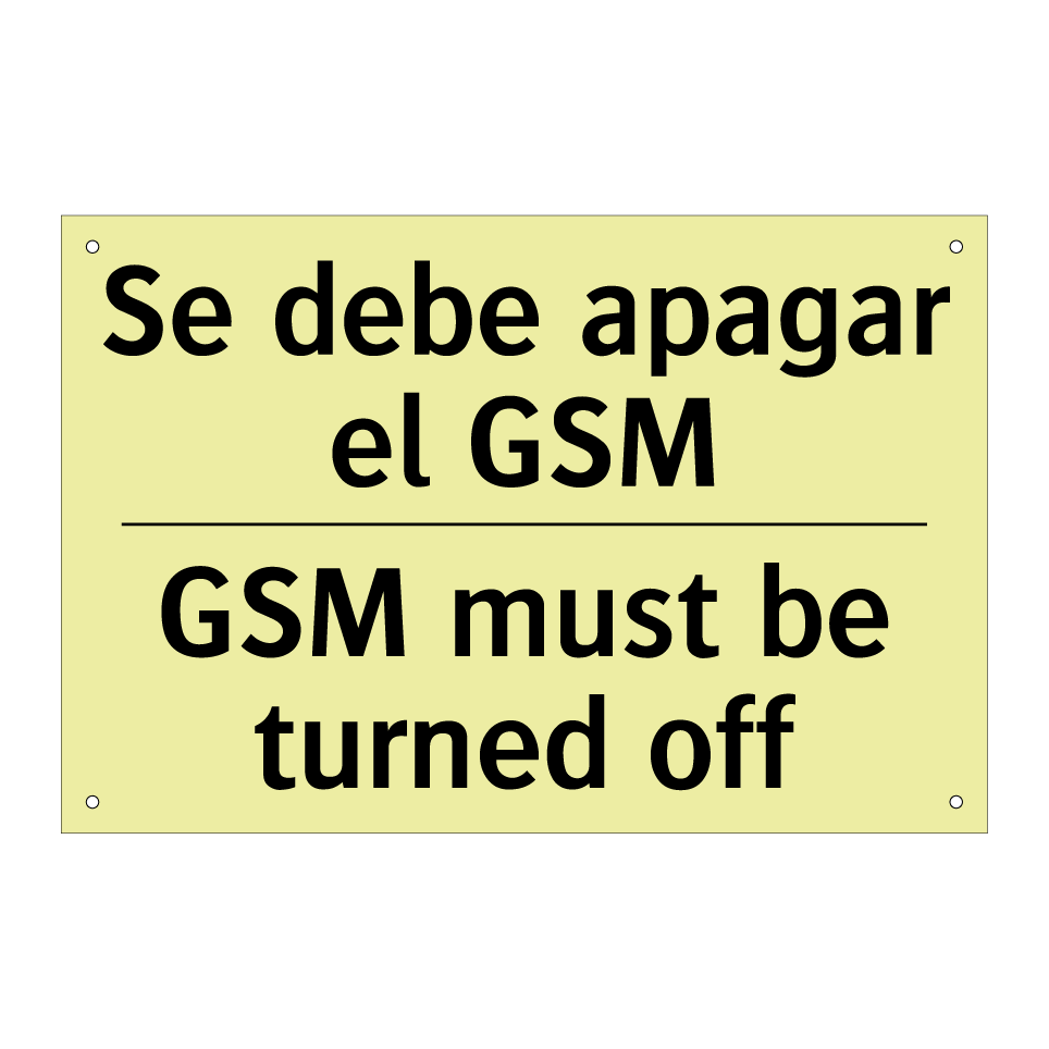 Se debe apagar el GSM - GSM must be turned off