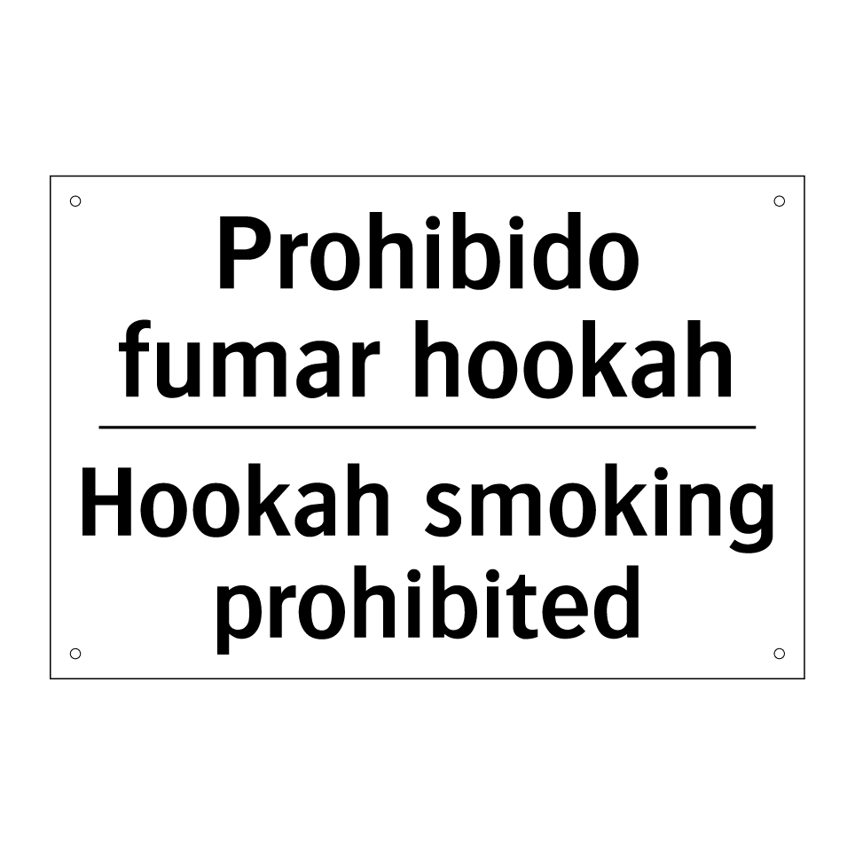 Prohibido fumar hookah - Hookah smoking prohibited