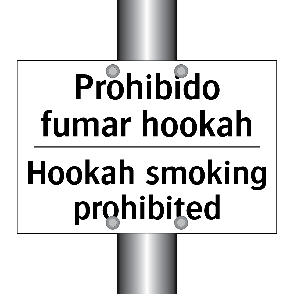 Prohibido fumar hookah - Hookah smoking prohibited