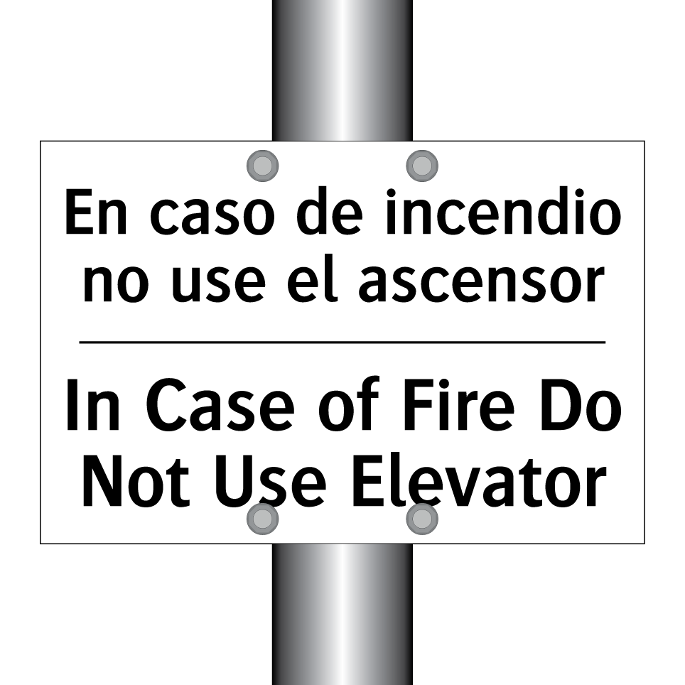 En caso de incendio no use el ascensor - In Case of Fire Do Not Use Elevator