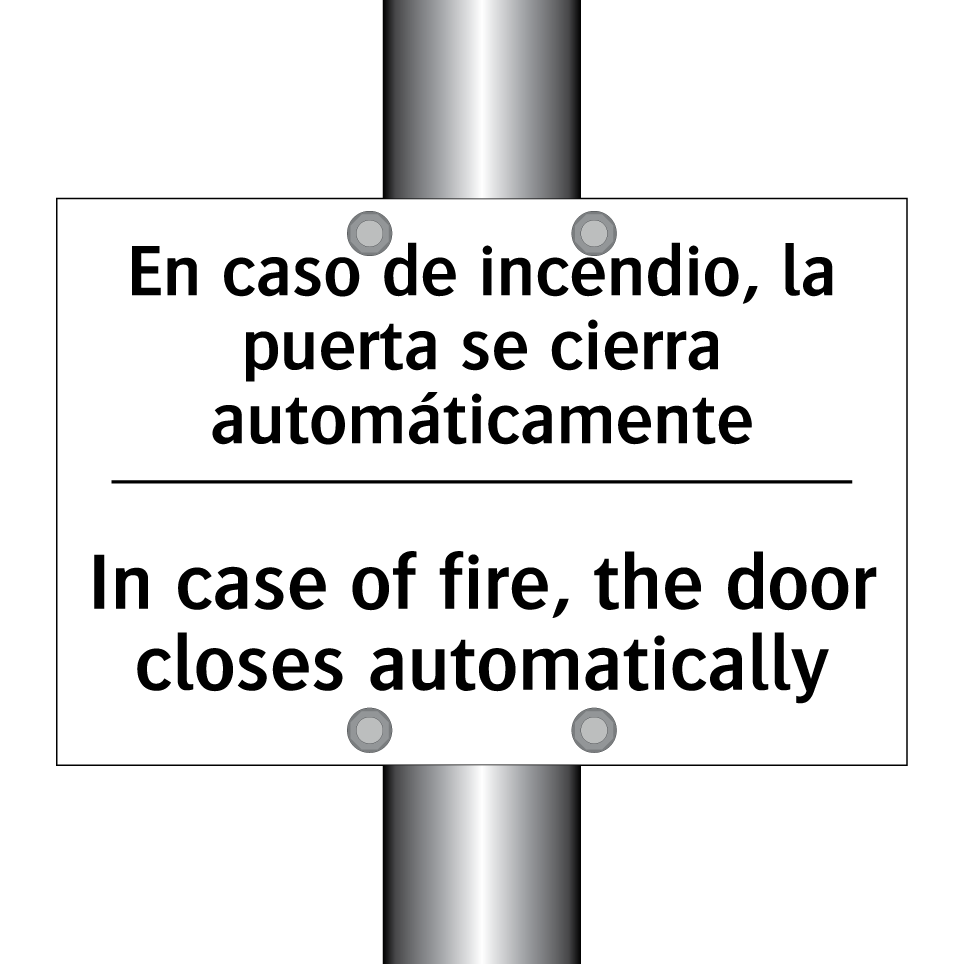 En caso de incendio, la puerta se cierra automáticamente - In case of fire, the door closes automatically