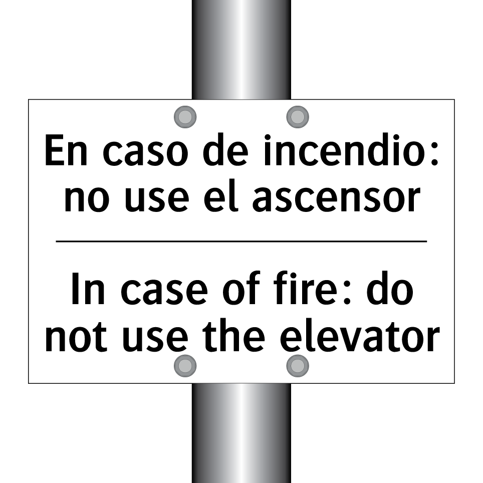 En caso de incendio: no use el ascensor - In case of fire: do not use the elevator