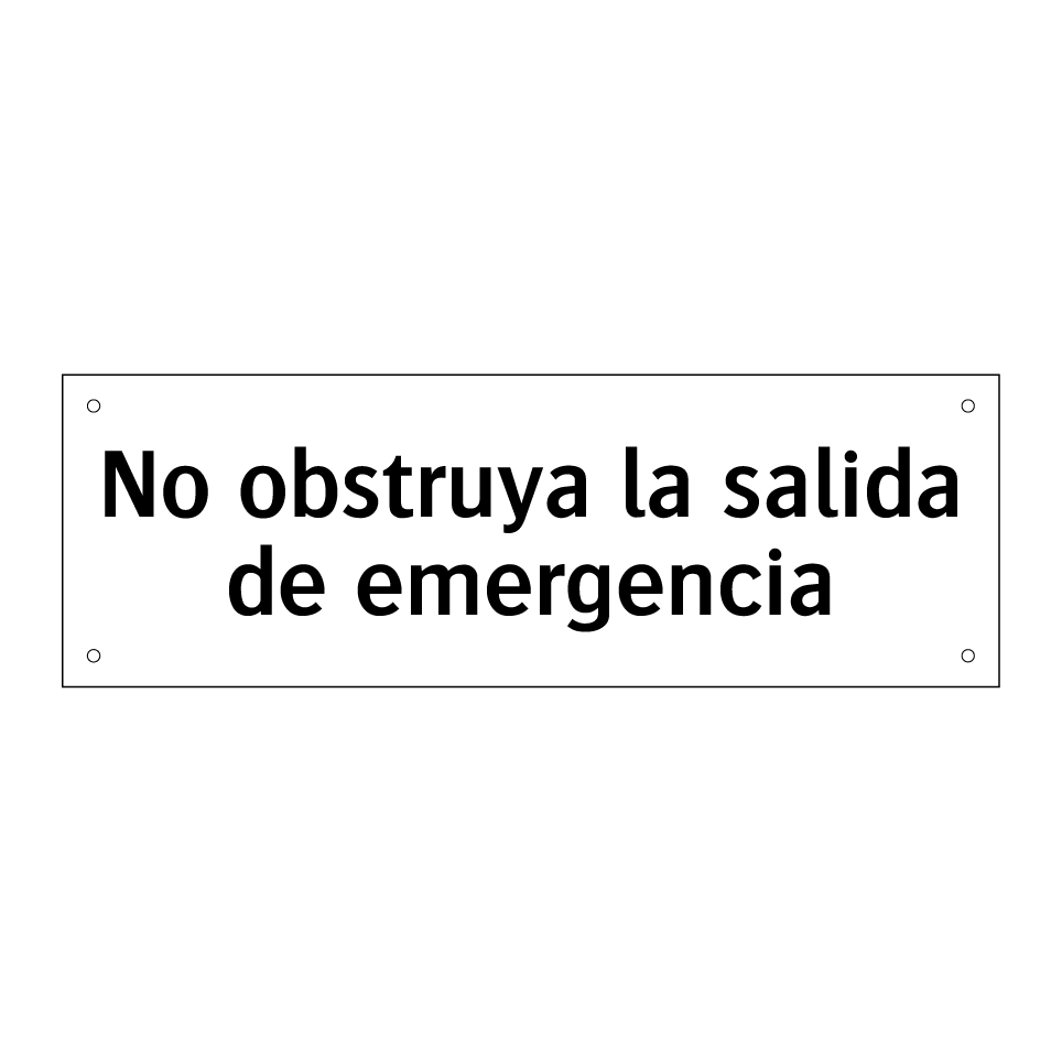 No obstruya la salida de emergencia