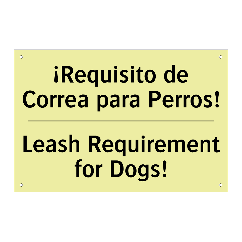 ¡Requisito de Correa para Perros! - Leash Requirement for Dogs!