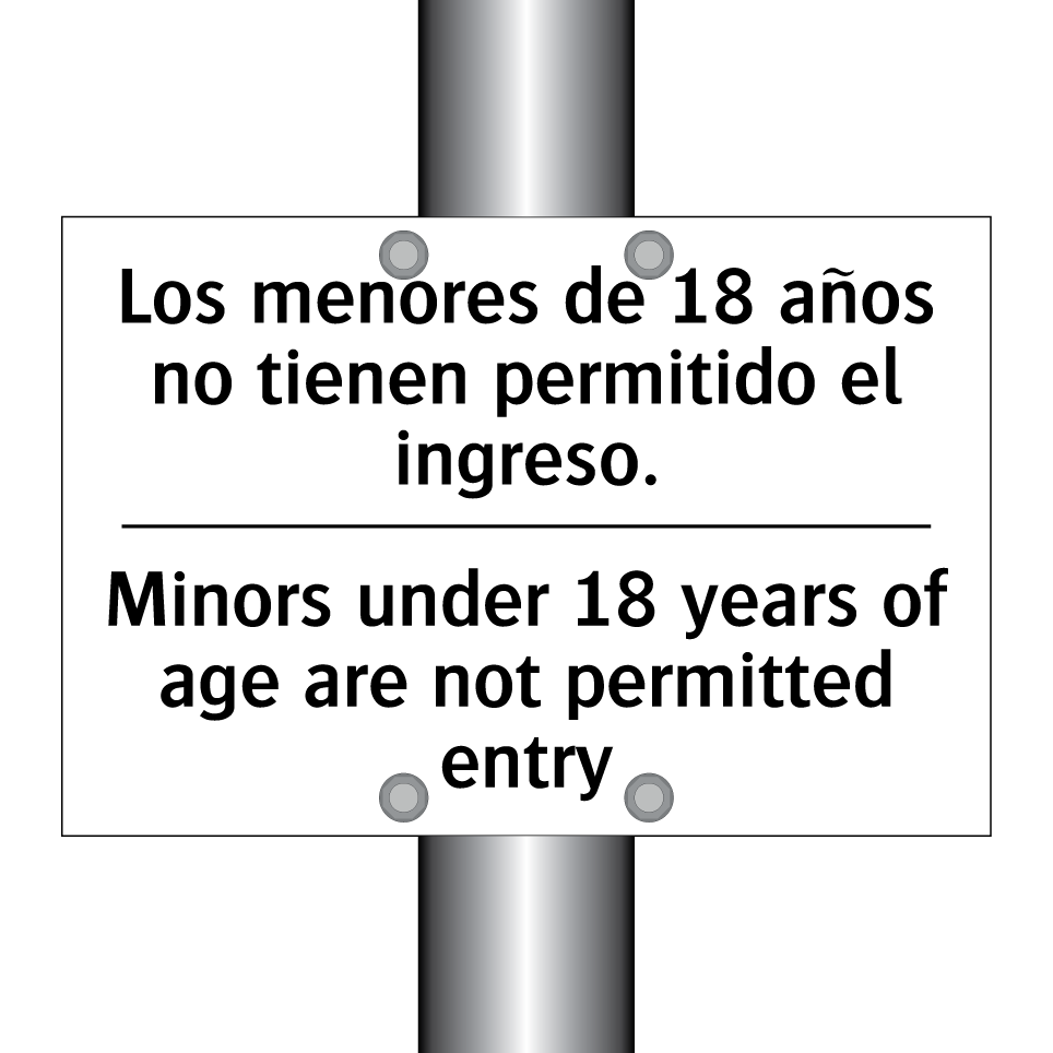 Los menores de 18 años no tienen permitido el ingreso. - Minors under 18 years of age are not permitted entry