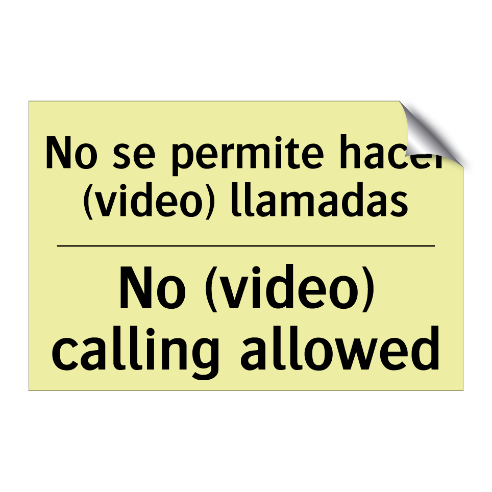 No se permite hacer (video) llamadas - No (video) calling allowed