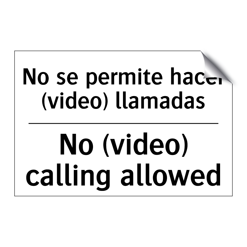 No se permite hacer (video) llamadas - No (video) calling allowed