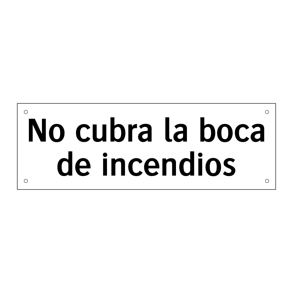 No cubra la boca de incendios