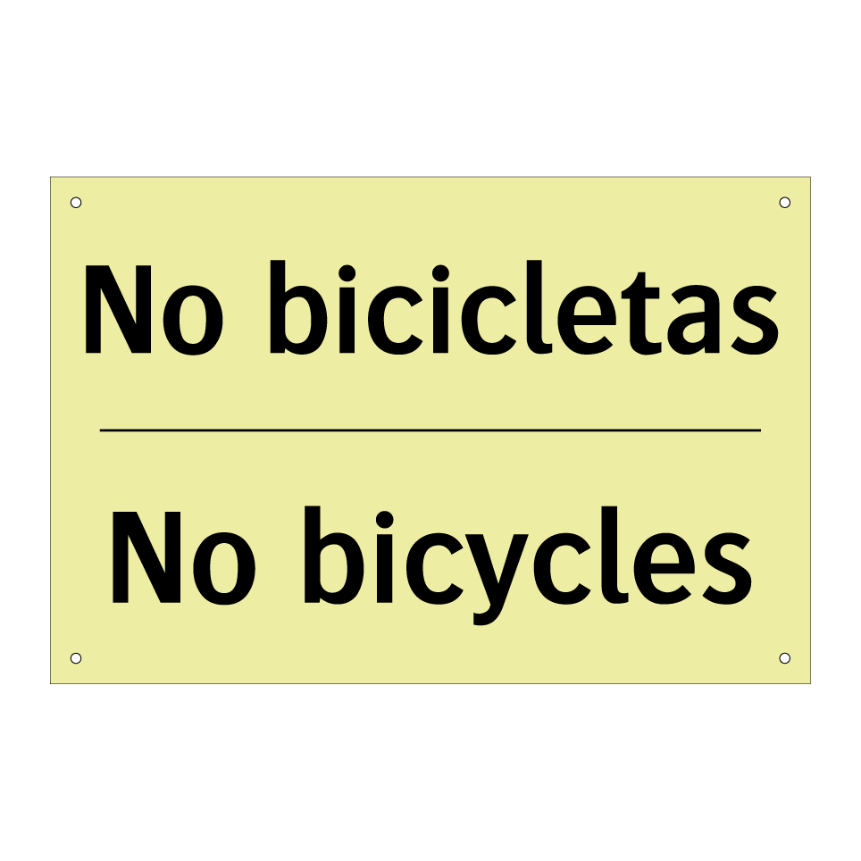 No bicicletas - No bicycles