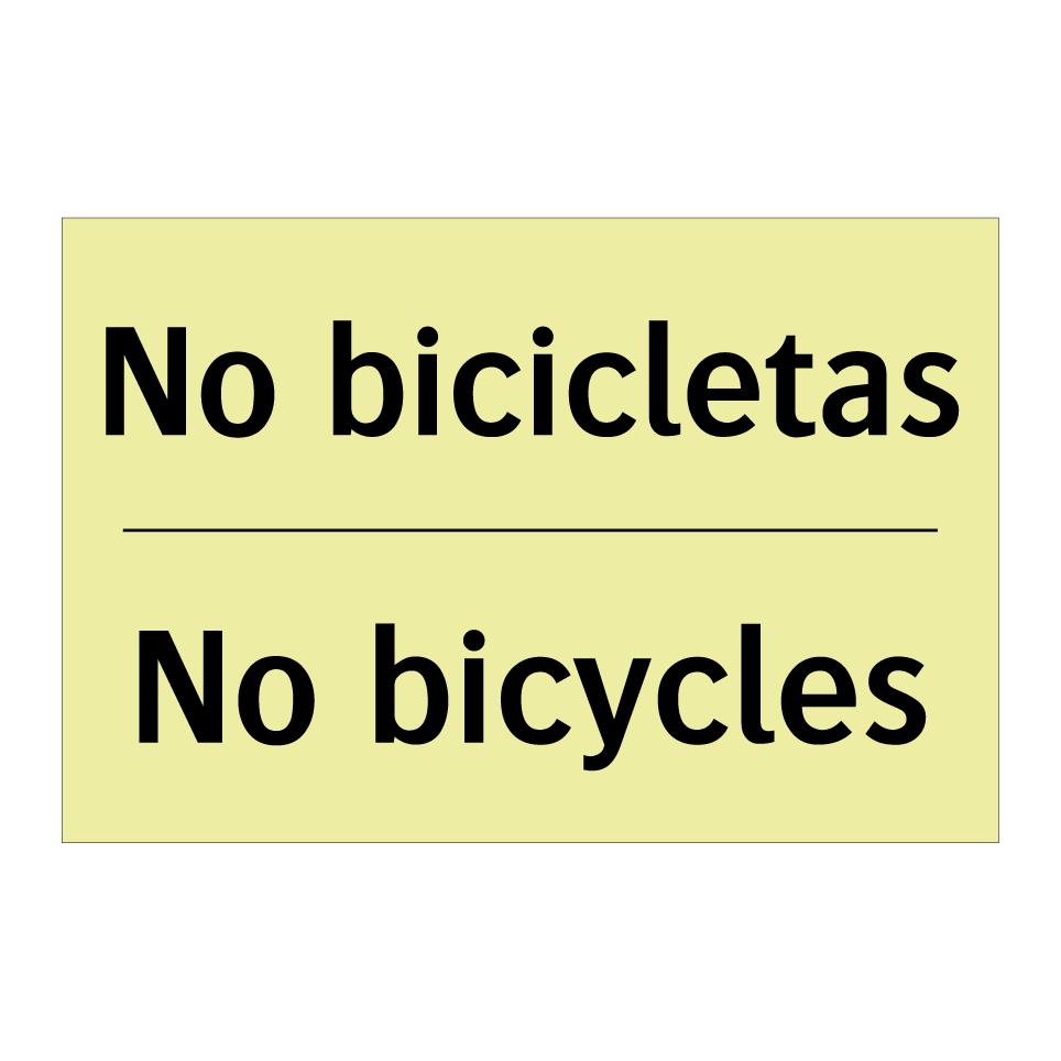 No bicicletas - No bicycles