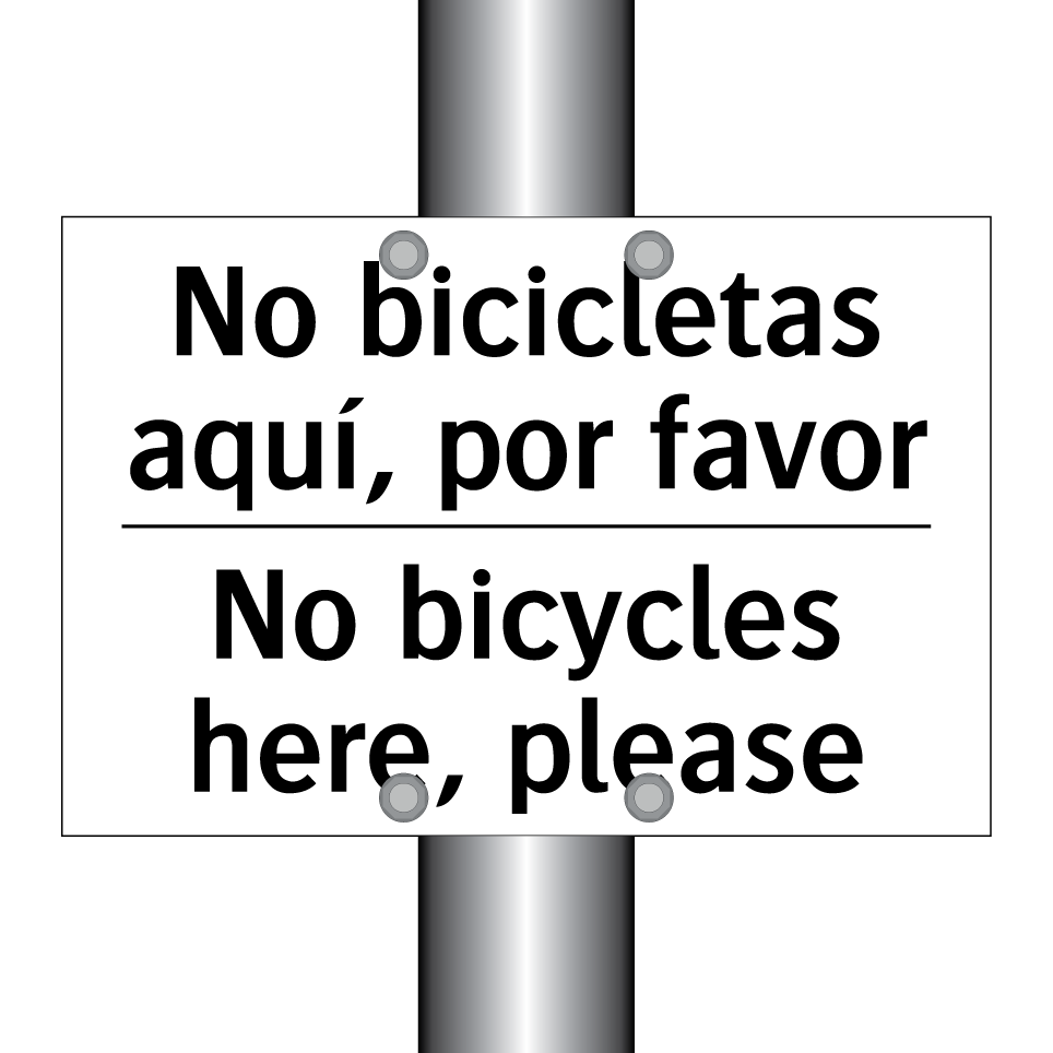 No bicicletas aquí, por favor - No bicycles here, please