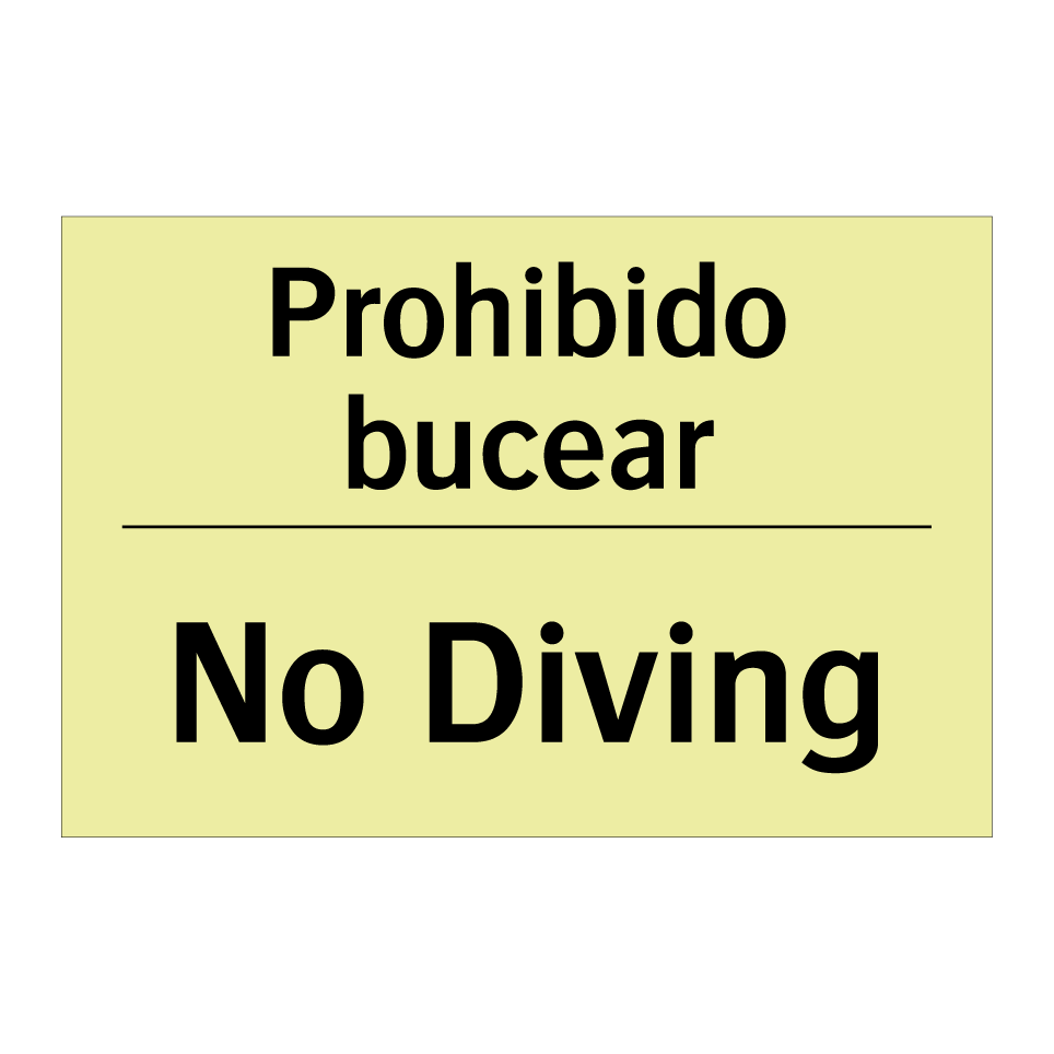 Prohibido bucear - No Diving