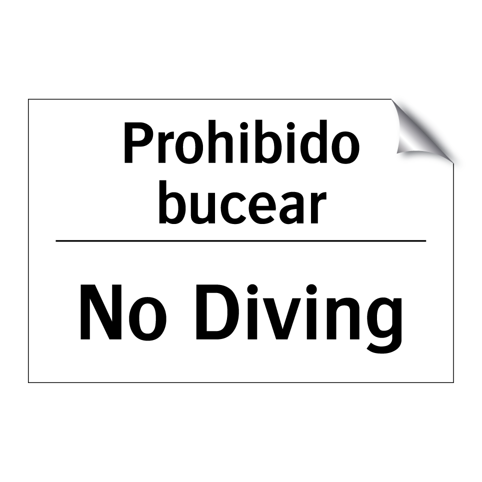 Prohibido bucear - No Diving