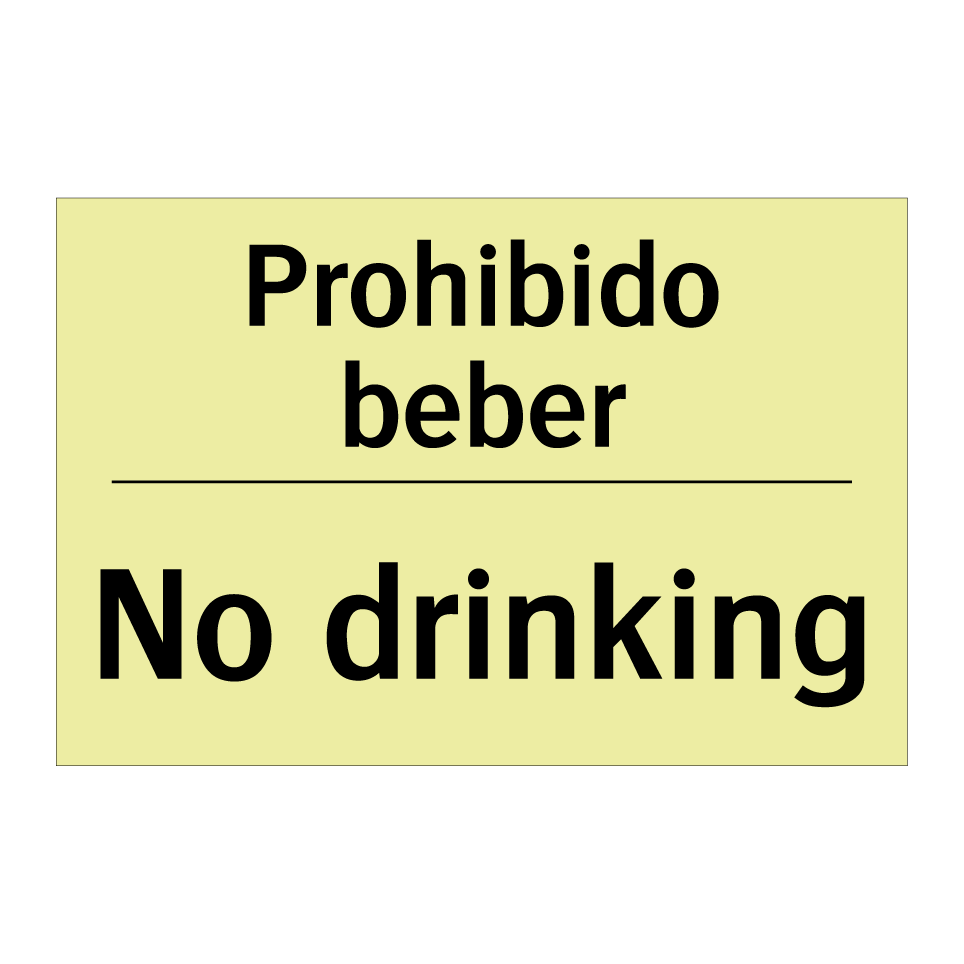 Prohibido beber - No drinking