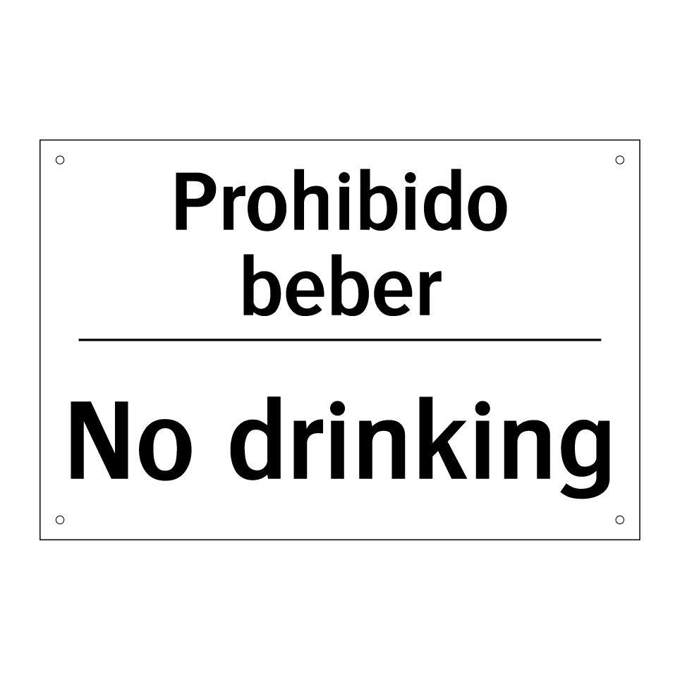 Prohibido beber - No drinking