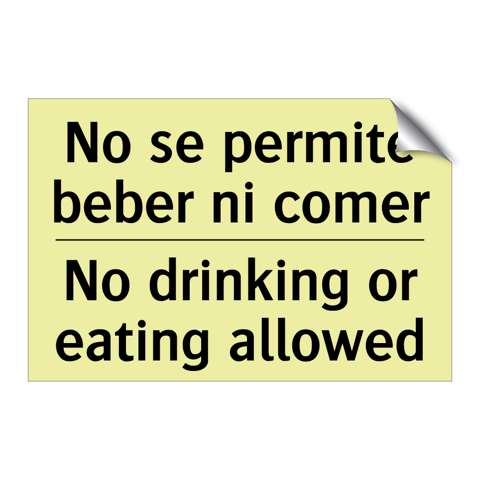 No se permite beber ni comer - No drinking or eating allowed