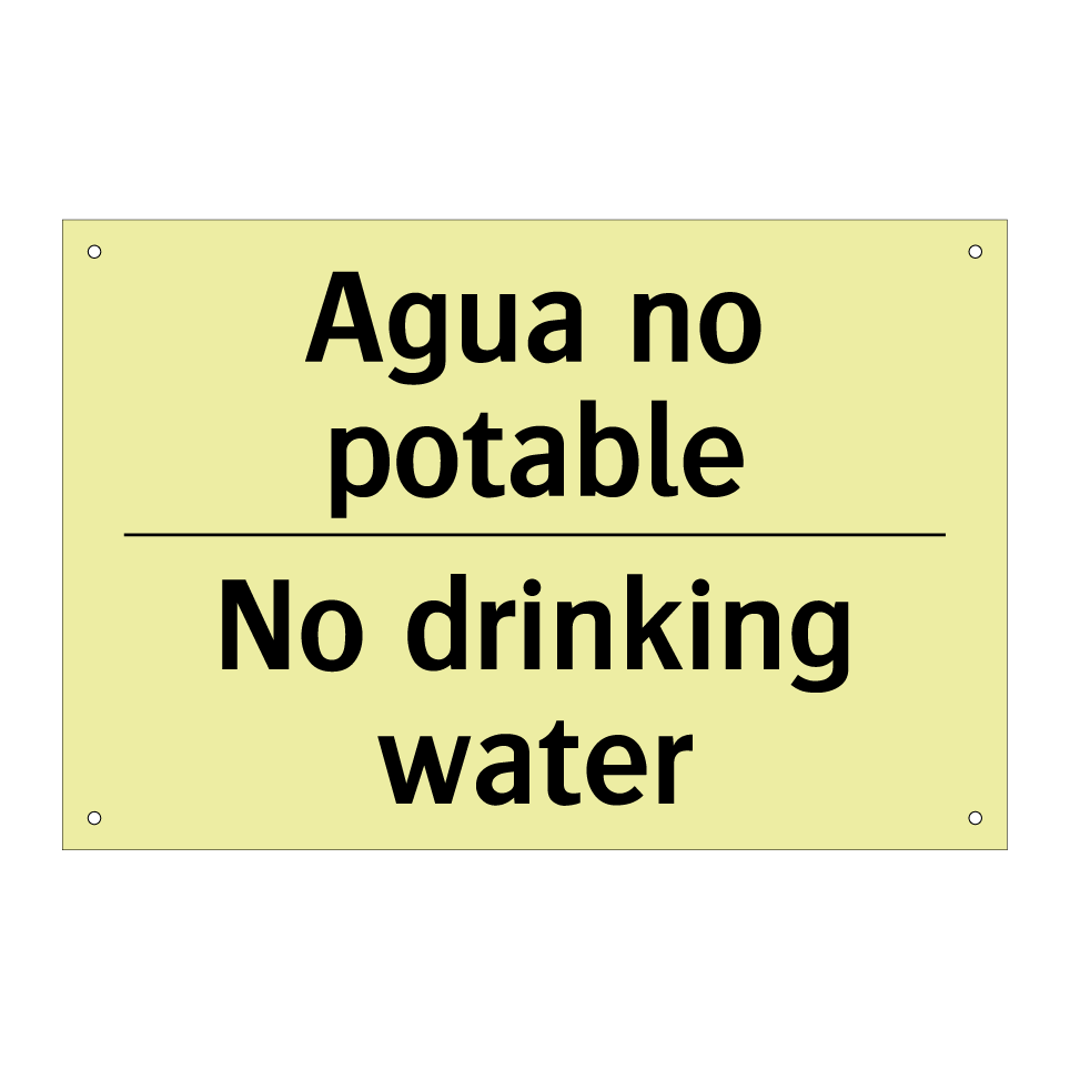 Agua no potable - No drinking water