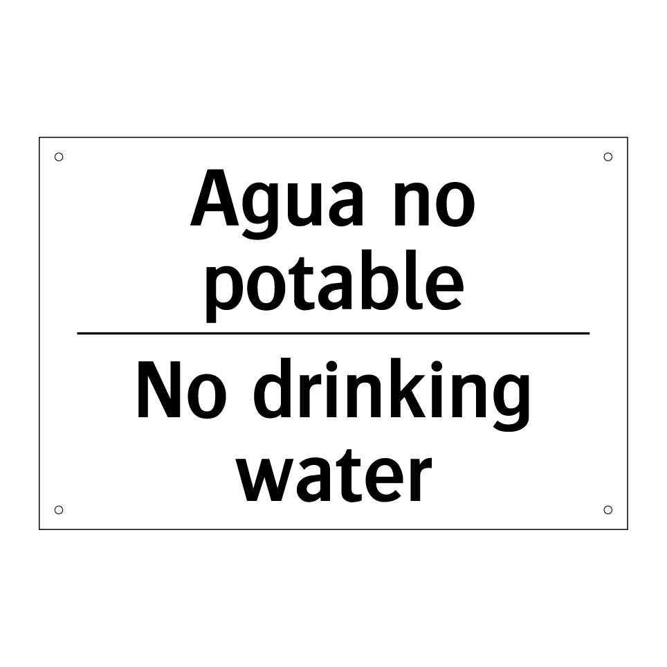 Agua no potable - No drinking water