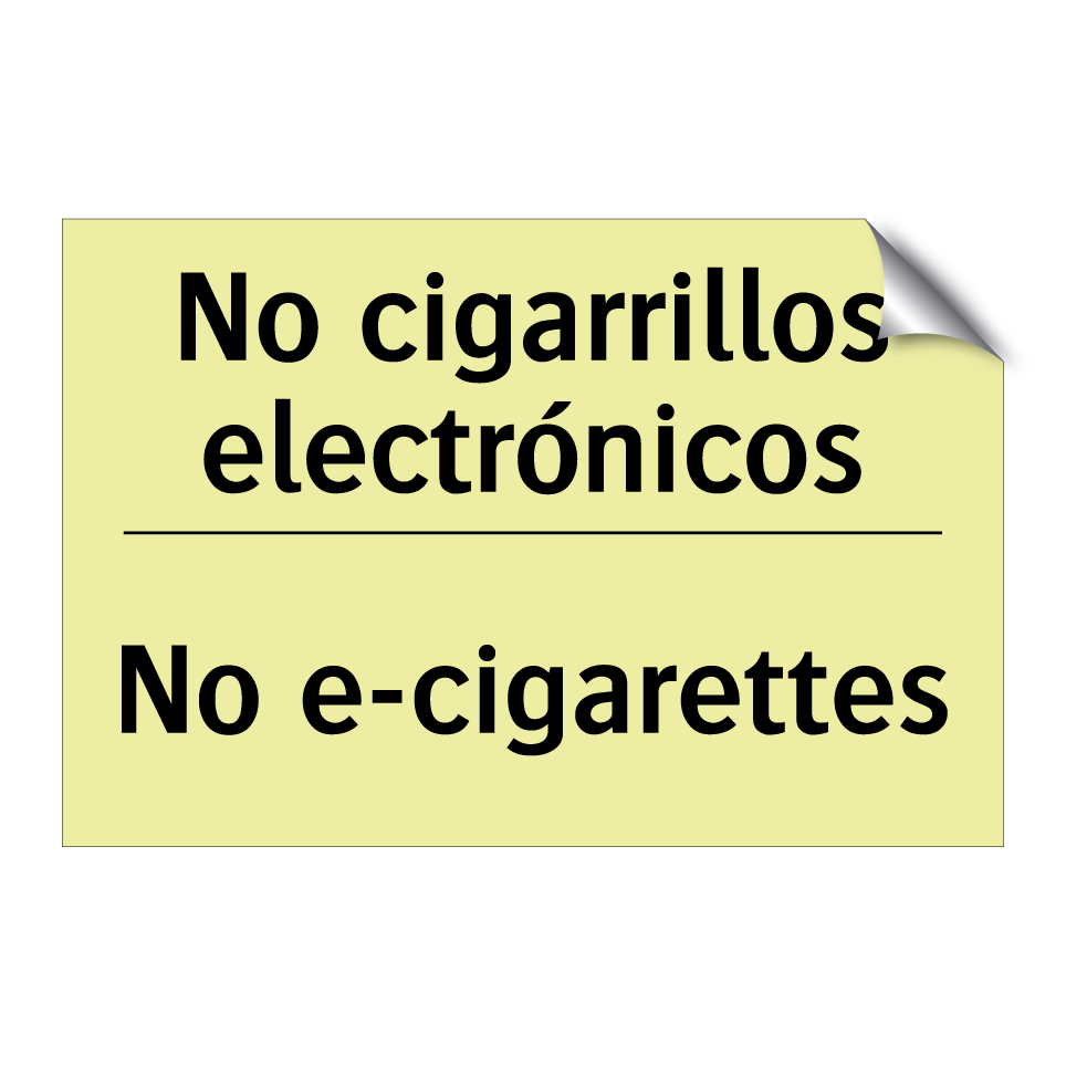 No cigarrillos electrónicos - No e-cigarettes