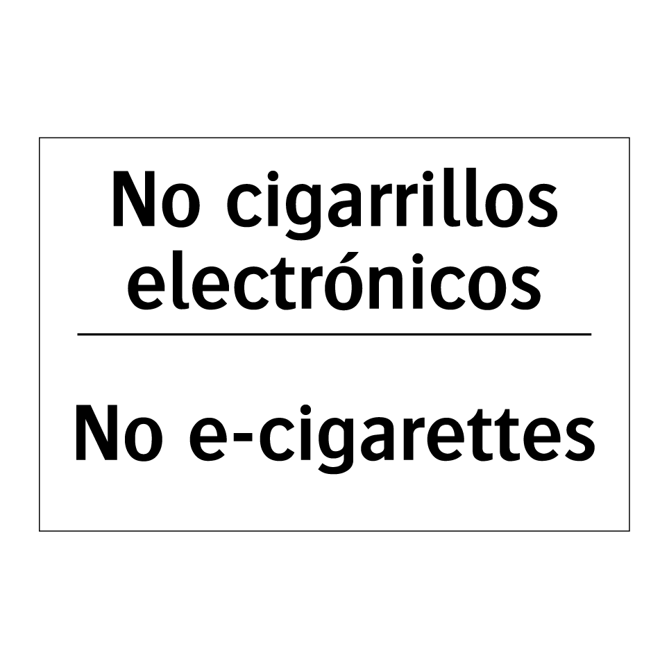 No cigarrillos electrónicos - No e-cigarettes