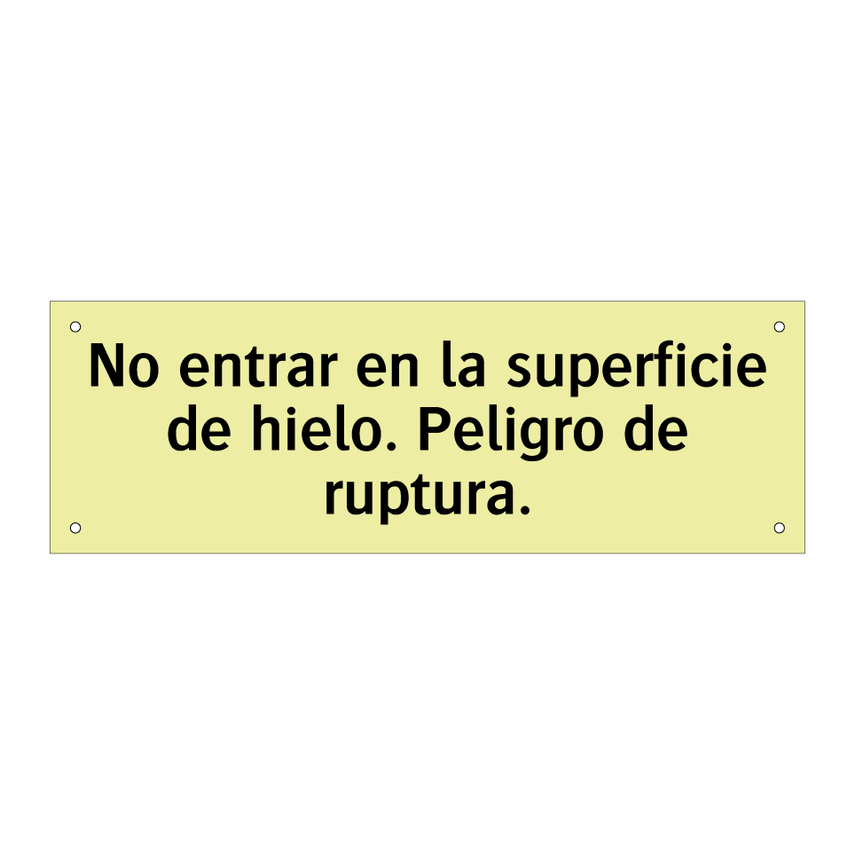 No entrar en la superficie de hielo. Peligro de ruptura.