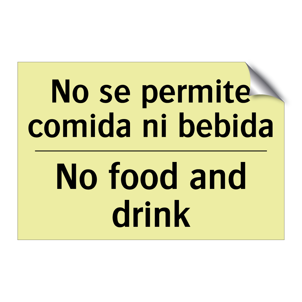 No se permite comida ni bebida - No food and drink
