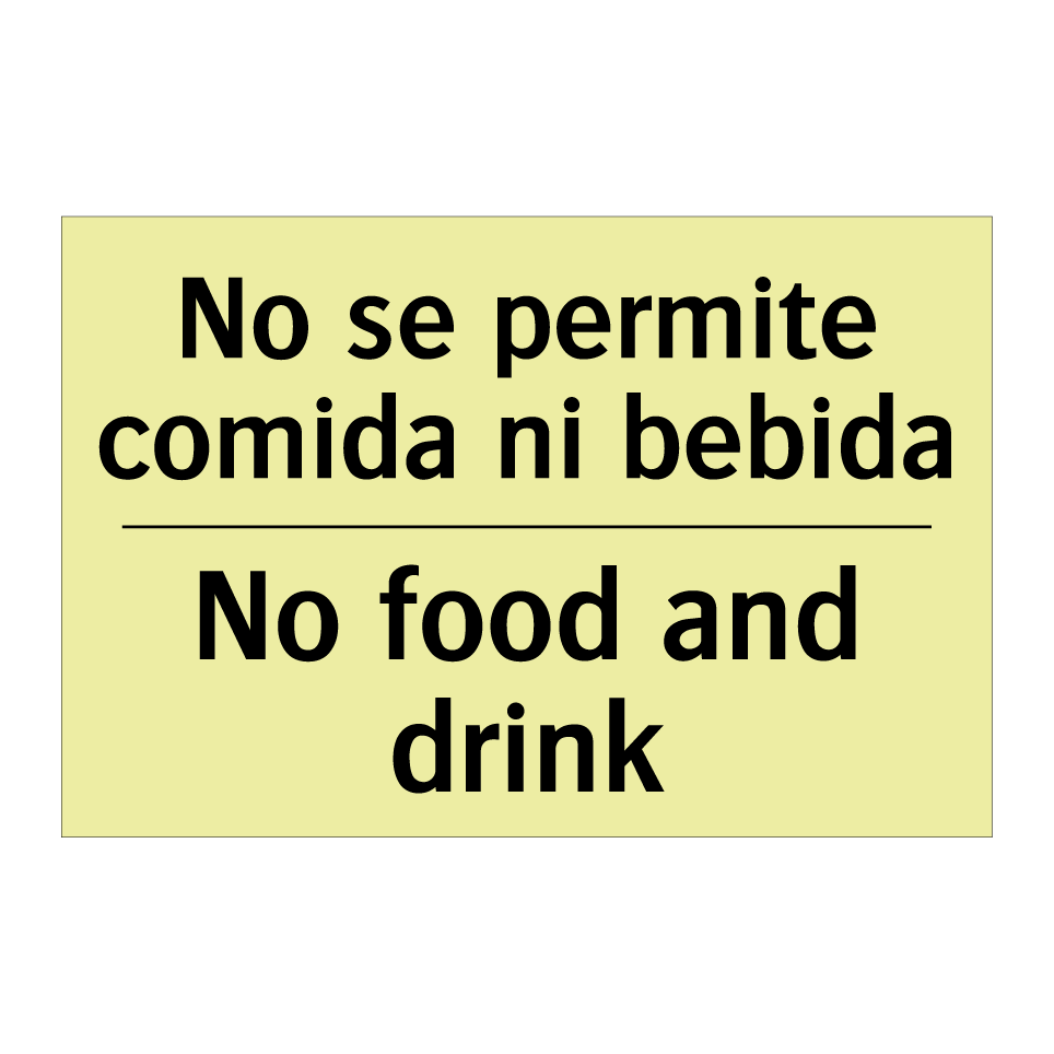 No se permite comida ni bebida - No food and drink