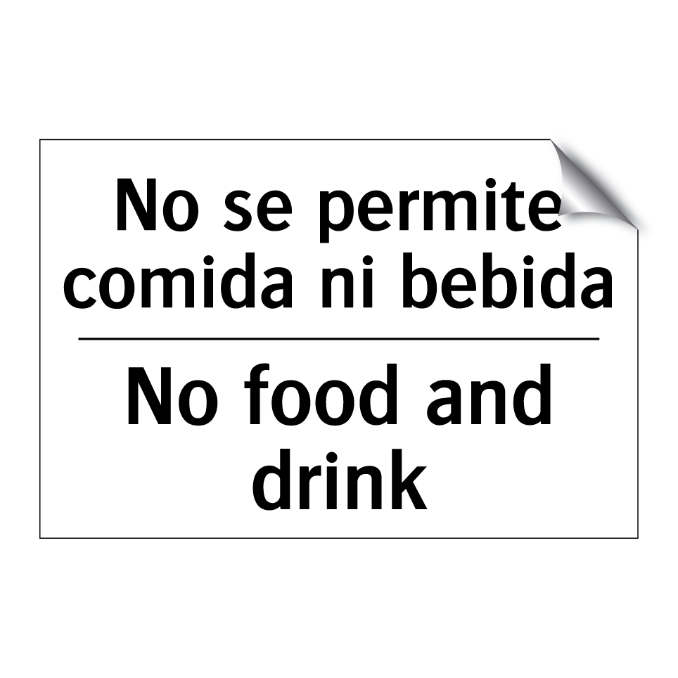No se permite comida ni bebida - No food and drink