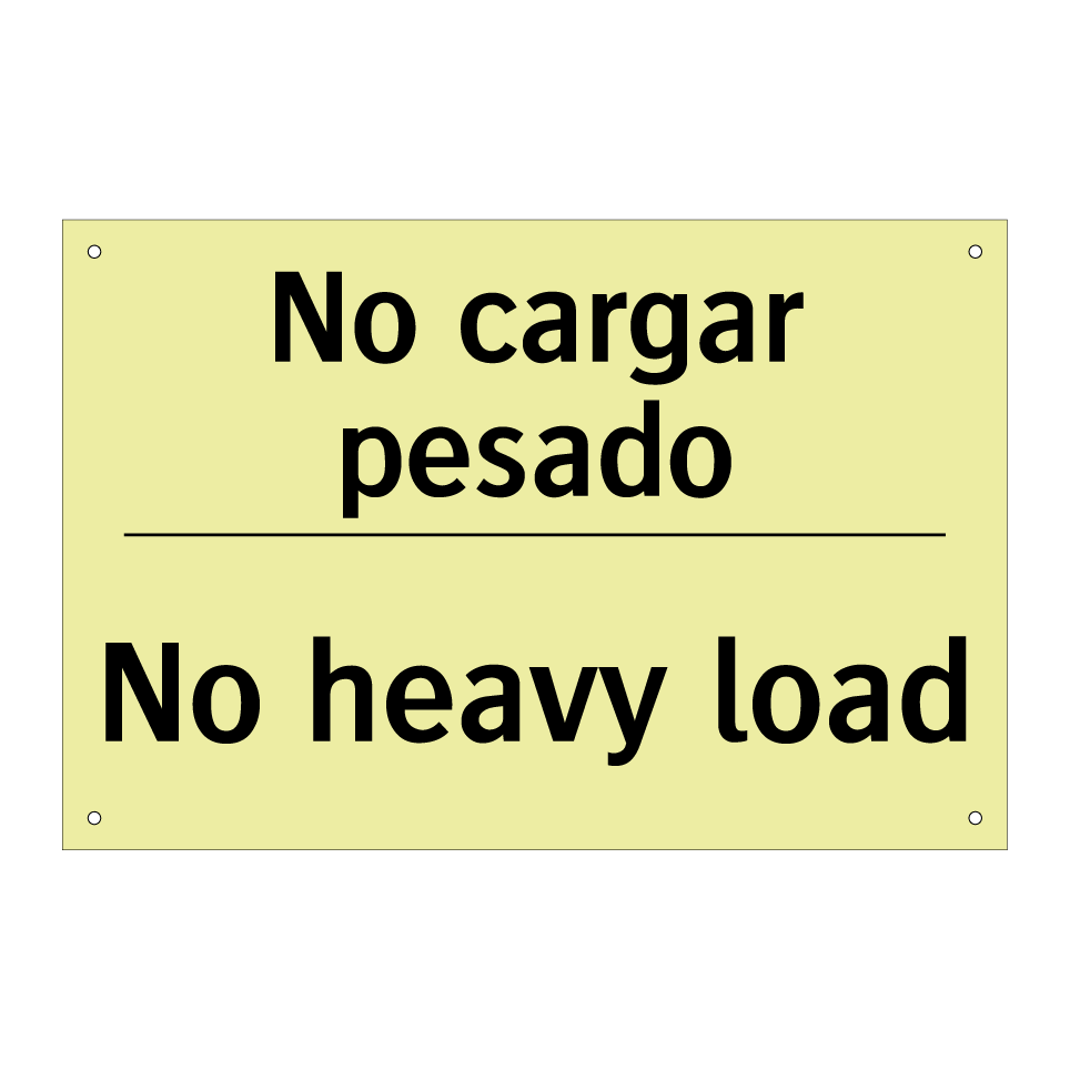 No cargar pesado - No heavy load