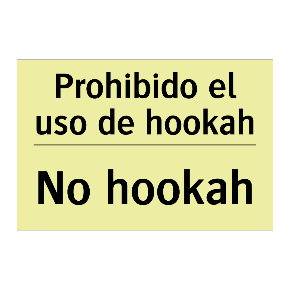 Prohibido el uso de hookah - No hookah