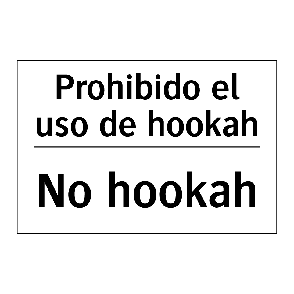 Prohibido el uso de hookah - No hookah