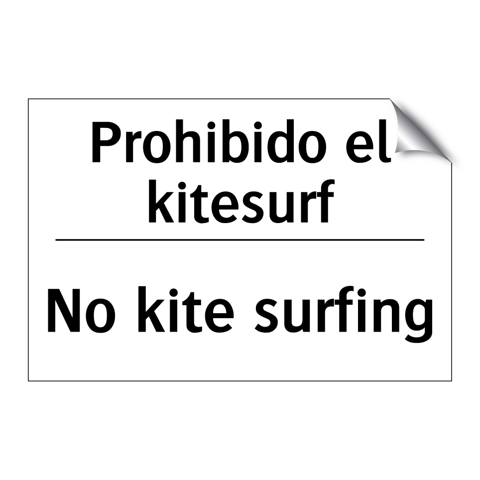 Prohibido el kitesurf - No kite surfing