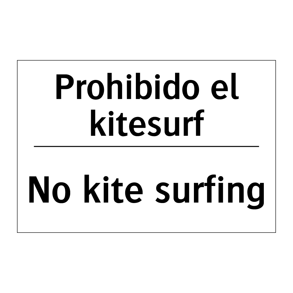 Prohibido el kitesurf - No kite surfing