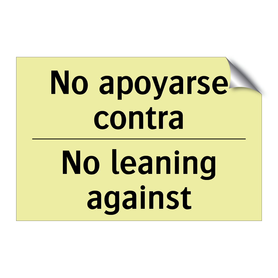 No apoyarse contra - No leaning against