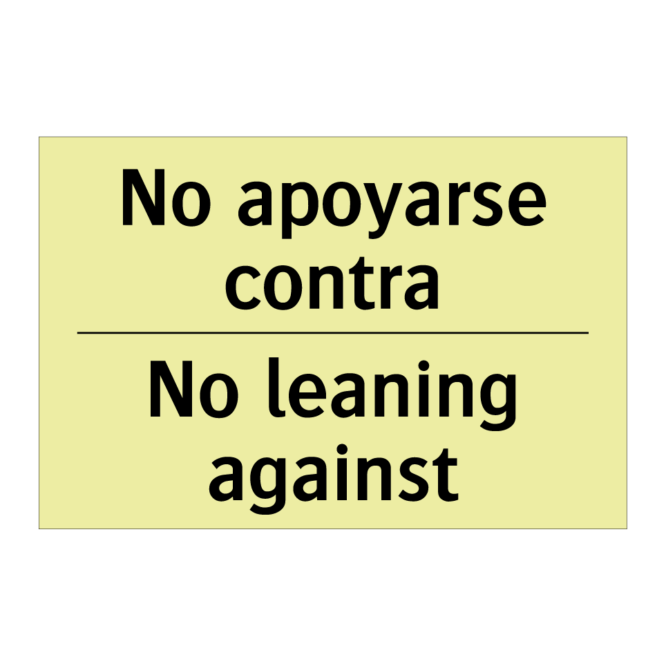 No apoyarse contra - No leaning against