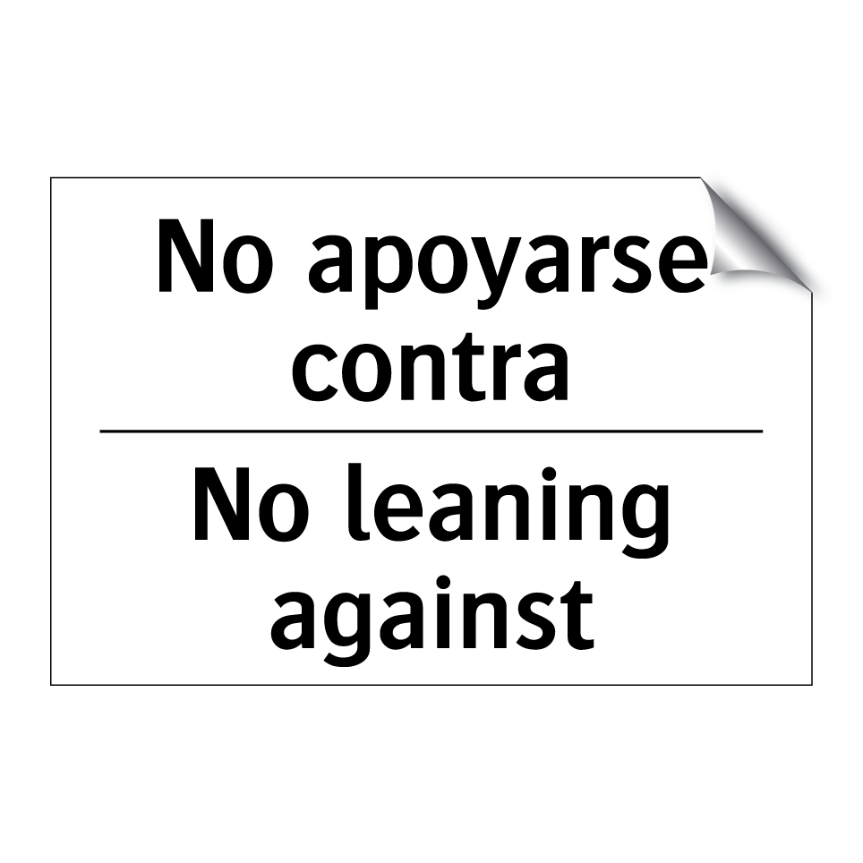 No apoyarse contra - No leaning against