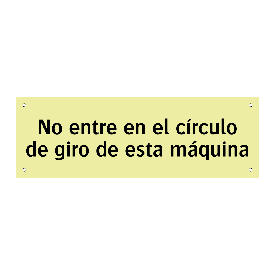 No entre en el círculo de giro de esta máquina