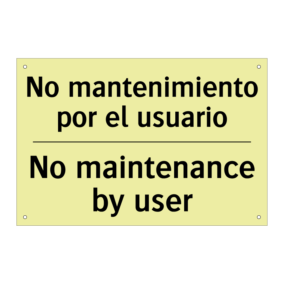 No mantenimiento por el usuario - No maintenance by user